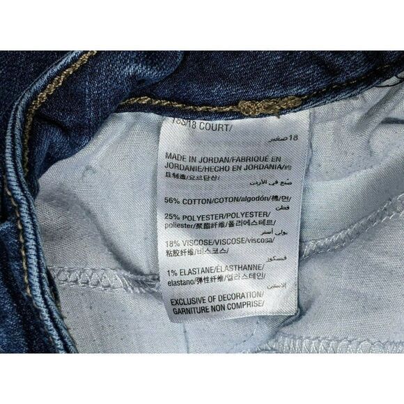 (3/$35) Charter Club Plus Sz 18 Short Red Stripes Lexington Straight Blue Jeans - Picture 6 of 12